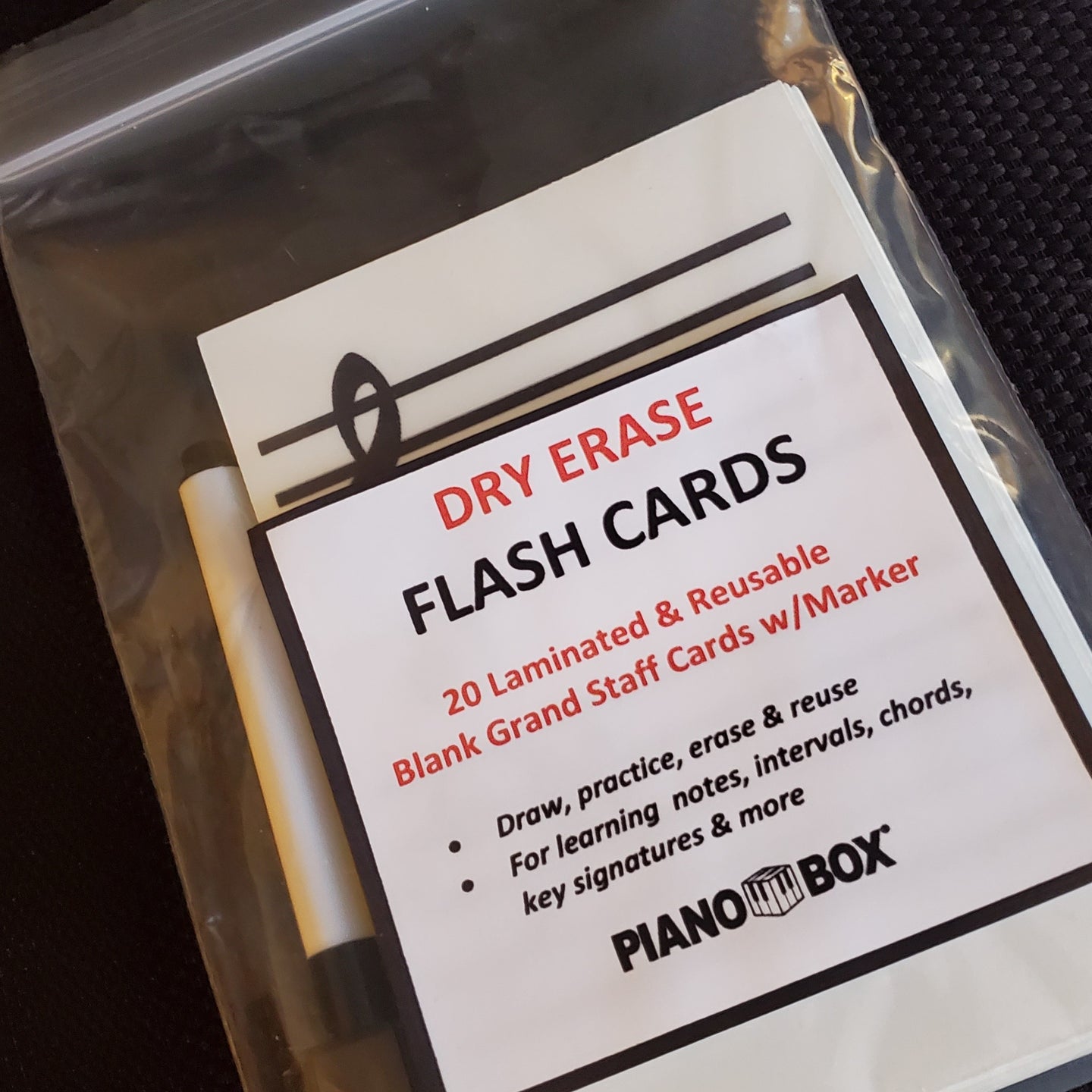 Flash Cards - Dry Erase - Blank Grand Staff (Laminated)