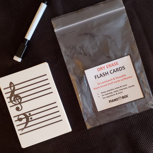 Flash Cards - Dry Erase - Blank Grand Staff (Laminated)
